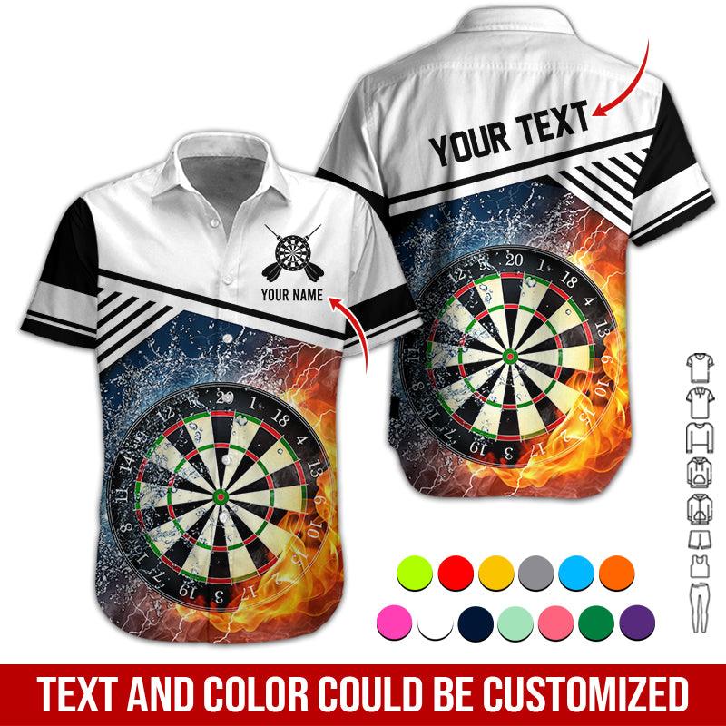 Customized Name & Text Darts Hawaiian Shirt, Dartboard In Water & Fire Personalized Darts Hawaiian Shirts - Gift For Darts Lovers, Darts Players Uniforms - Image 11