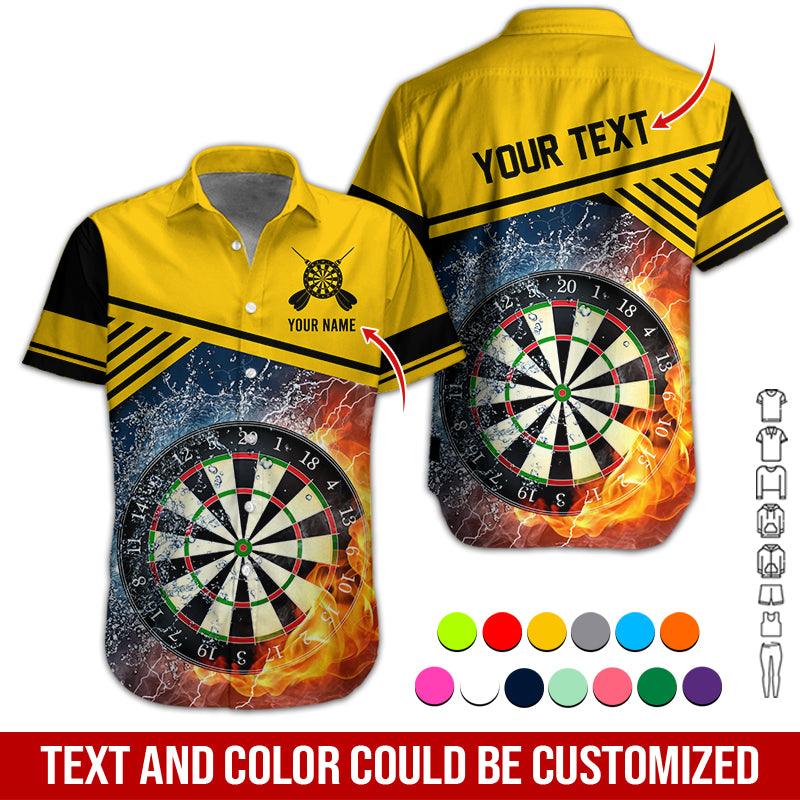 Customized Name & Text Darts Hawaiian Shirt, Dartboard In Water & Fire Personalized Darts Hawaiian Shirts - Gift For Darts Lovers, Darts Players Uniforms - Image 12