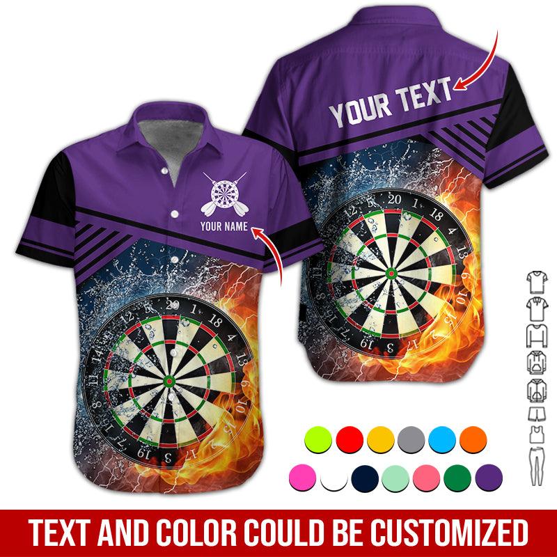 Customized Name & Text Darts Hawaiian Shirt, Dartboard In Water & Fire Personalized Darts Hawaiian Shirts - Gift For Darts Lovers, Darts Players Uniforms - Image 8