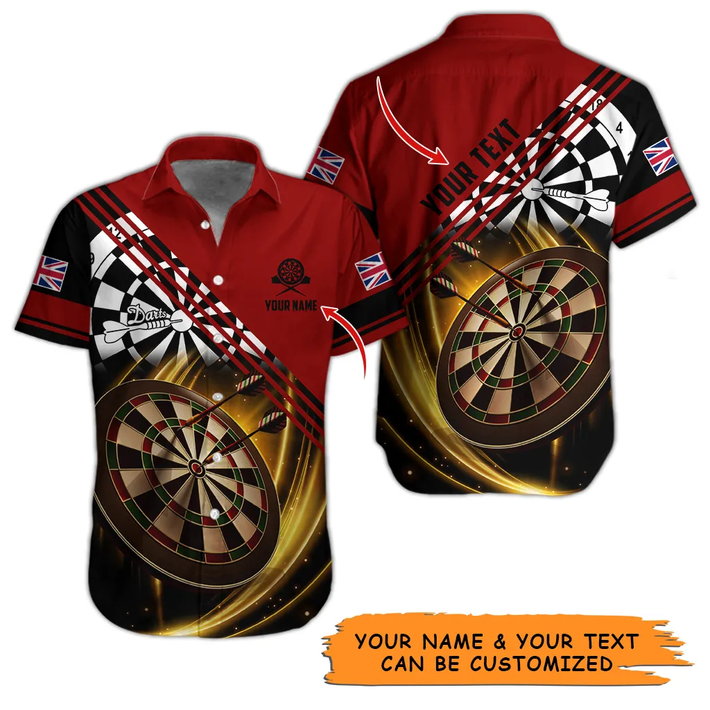 Customized Name & Text Darts Hawaiian Shirt, Personalized Dart Hawaiian Shirts For Summer - Gift For Darts Lovers, Darts Players Uniforms - Image 6