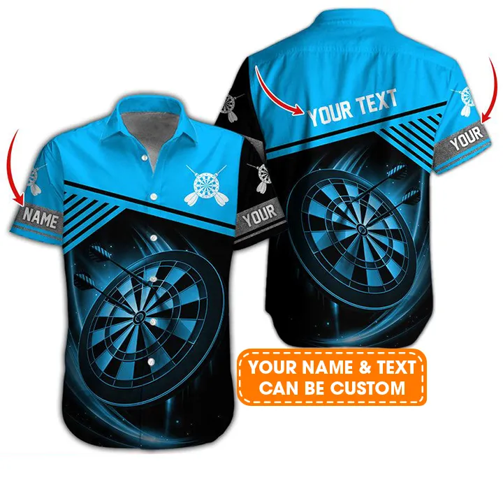 Customized Name & Text Darts Hawaiian Shirt, Personalized Dartboard Hawaiian Shirts - Gift For Darts Lovers, Darts Players Uniforms - Image 2