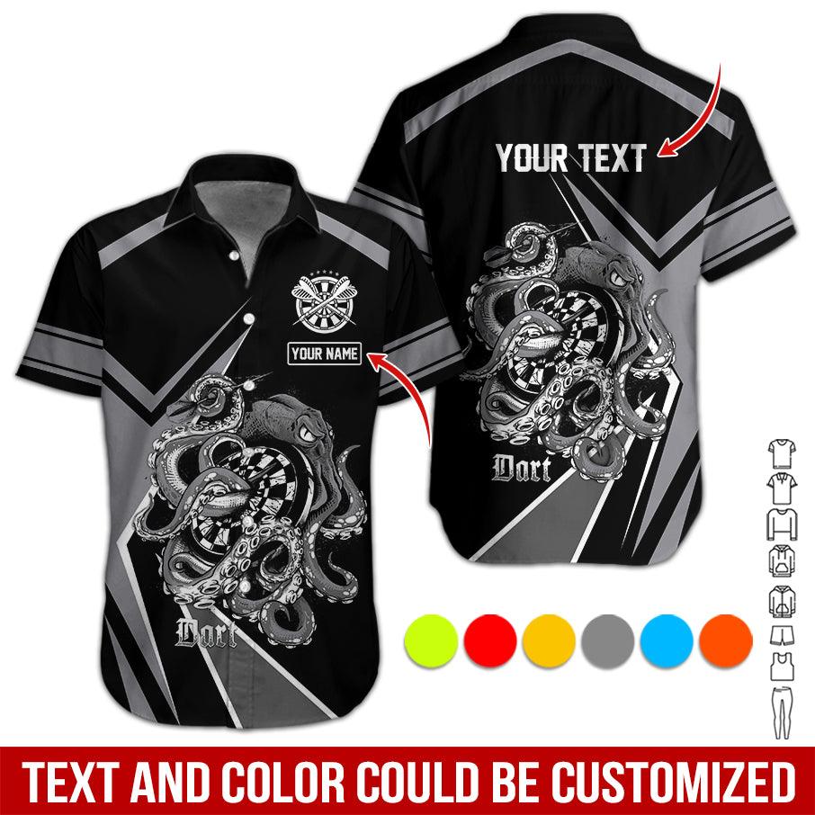 Customized Name & Text Darts Hawaiian Shirt, Personalized Darts And Octopus Hawaiian Shirts - Gift For Darts Lovers, Darts Players Uniforms - Image 4