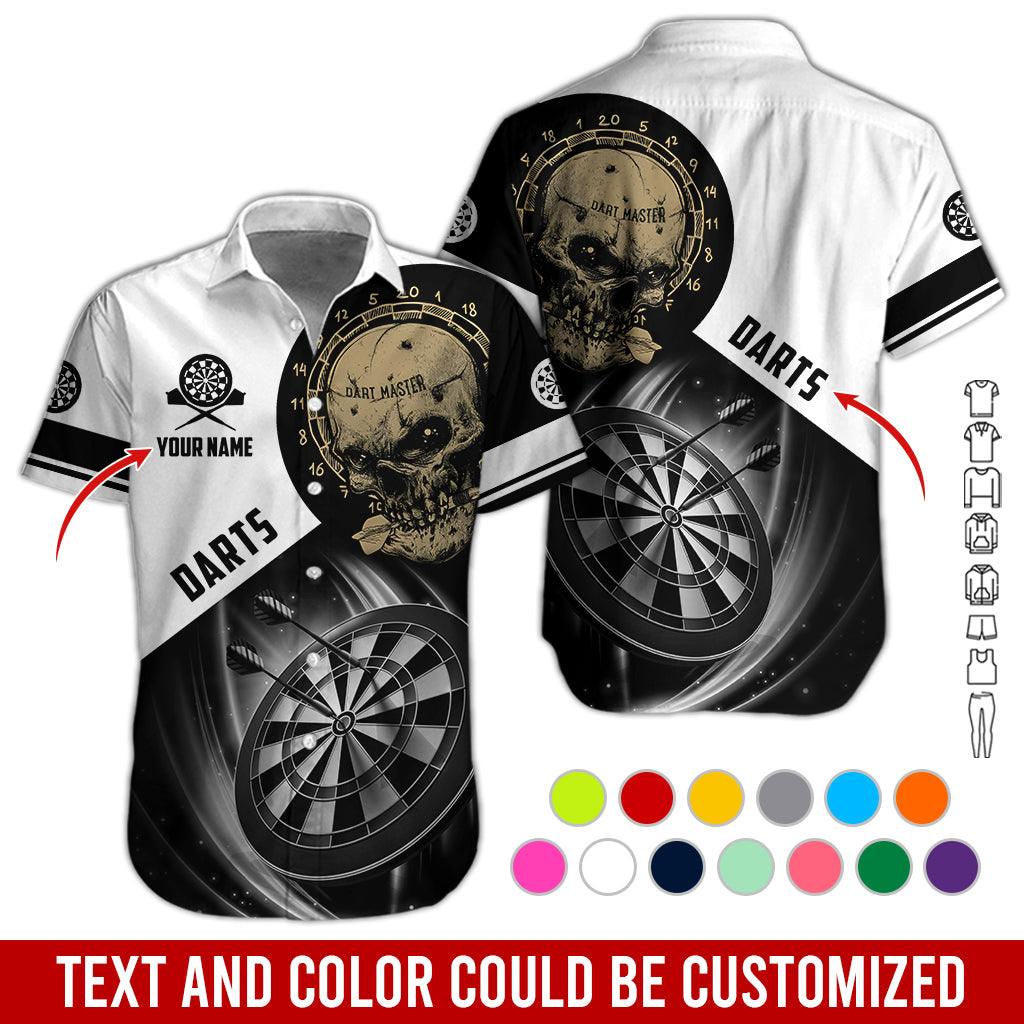 Customized Name & Text Darts Hawaiian Shirt, Personalized Darts And Skull Hawaiian Shirts - Gift For Darts Lovers, Darts Players Uniforms - Image 4