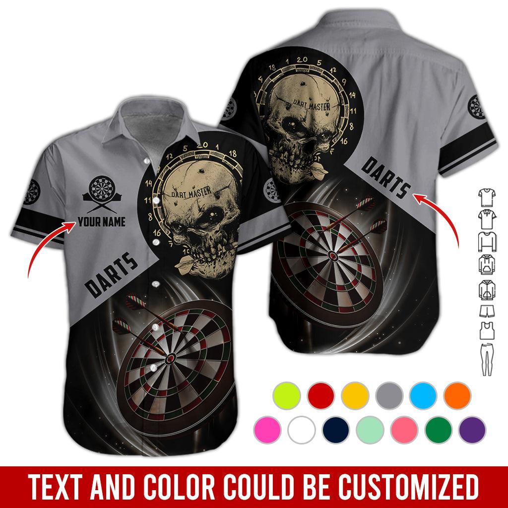 Customized Name & Text Darts Hawaiian Shirt, Personalized Darts And Skull Hawaiian Shirts - Gift For Darts Lovers, Darts Players Uniforms - Image 7