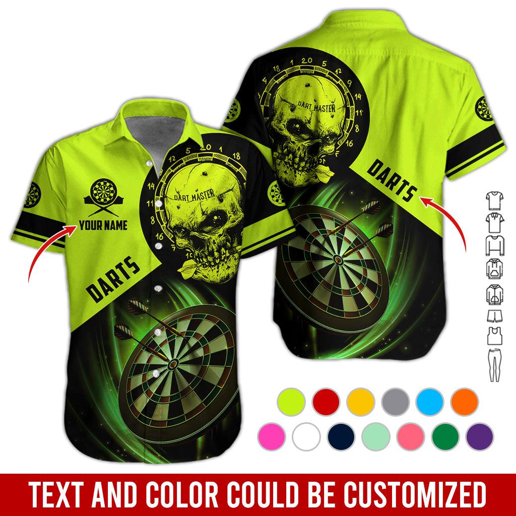 Customized Name & Text Darts Hawaiian Shirt, Personalized Darts And Skull Hawaiian Shirts - Gift For Darts Lovers, Darts Players Uniforms - Image 9