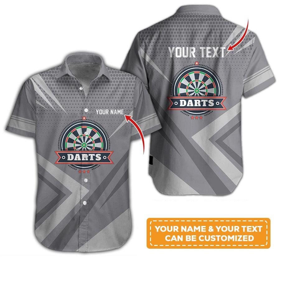 Customized Name & Text Darts Hawaiian Shirt, Personalized Darts Hawaiian Shirts For Team Uniforms - Gift For Darts Lovers, Darts Players Uniforms - Image 2