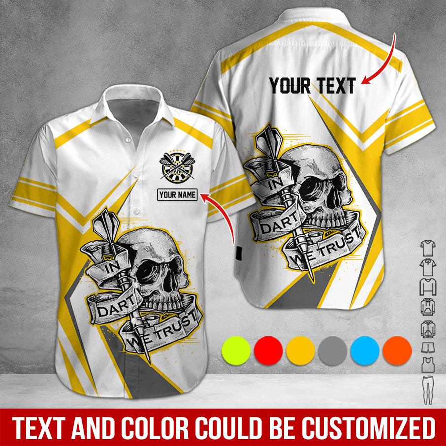 Customized Name & Text Darts Hawaiian Shirt, Skull In Dart Personalized Darts Hawaiian Shirts - Gift For Darts Lovers, Darts Players Uniforms - Image 2