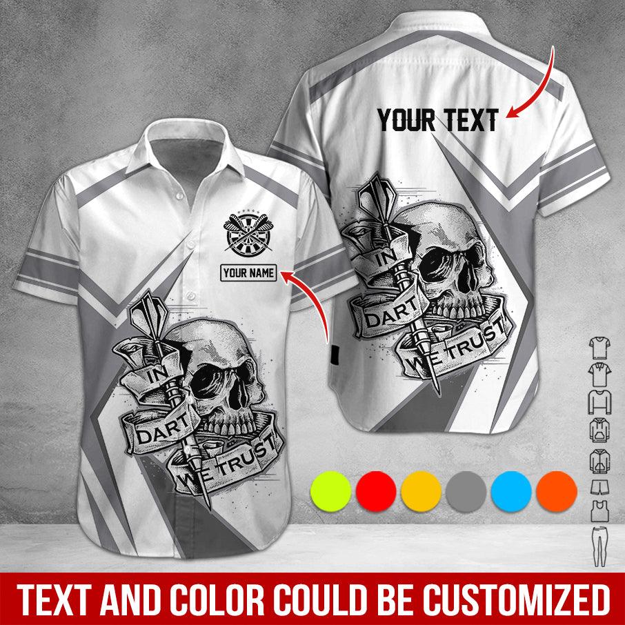 Customized Name & Text Darts Hawaiian Shirt, Skull In Dart Personalized Darts Hawaiian Shirts - Gift For Darts Lovers, Darts Players Uniforms - Image 4