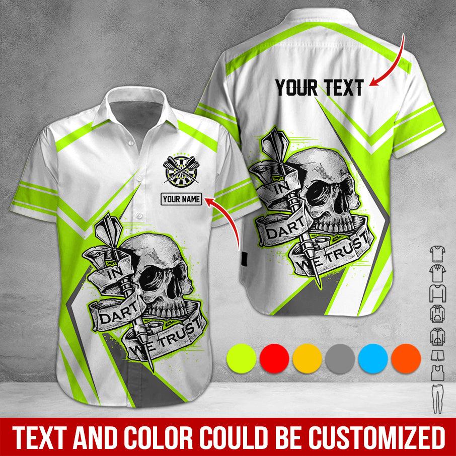 Customized Name & Text Darts Hawaiian Shirt, Skull In Dart Personalized Darts Hawaiian Shirts - Gift For Darts Lovers, Darts Players Uniforms - Image 5