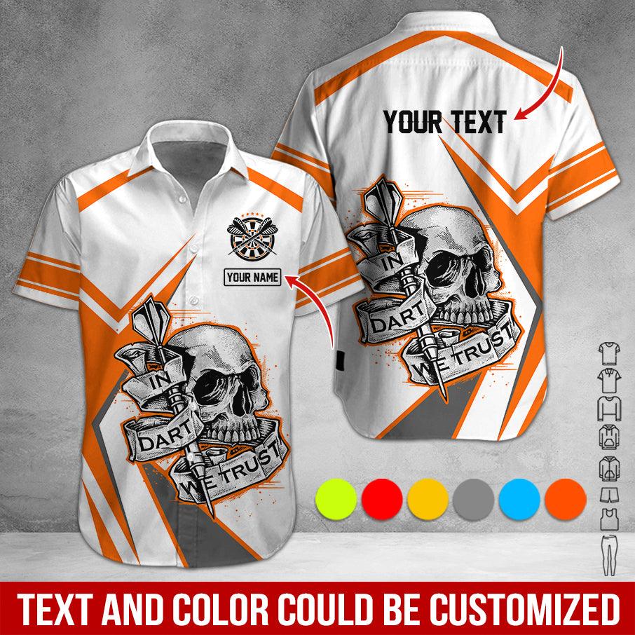 Customized Name & Text Darts Hawaiian Shirt, Skull In Dart Personalized Darts Hawaiian Shirts - Gift For Darts Lovers, Darts Players Uniforms - Image 6