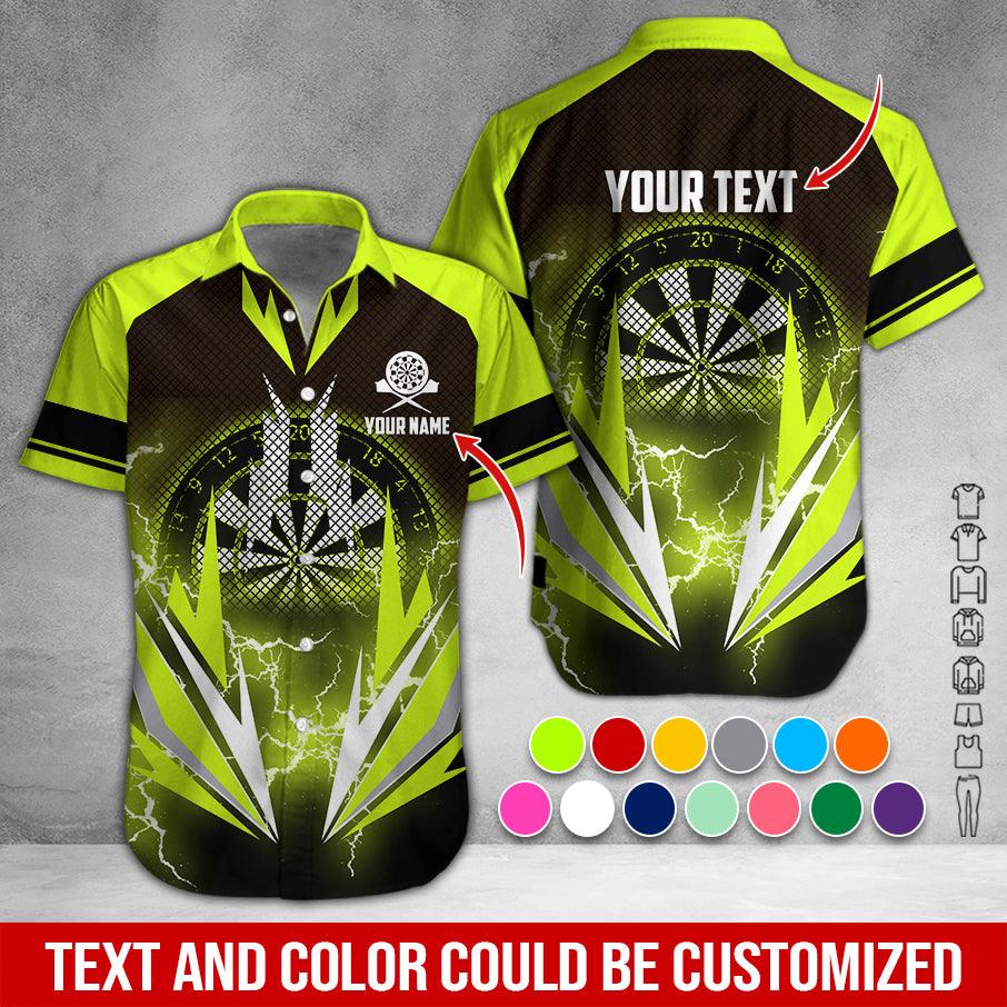 Customized Name & Text Darts Hawaiian Shirt, Thunder Lighting Darts Personalized Darts Hawaiian Shirts - Gift For Darts Lovers, Darts Players Uniforms - Image 5