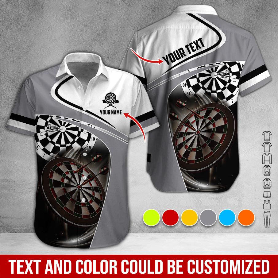 Customized Name & Text Darts Hawaiian Shirts, Dartboard Personalized Name Darts Uniforms Aloha Shirt - Gift For Darts Lovers, Darts Players - Image 2
