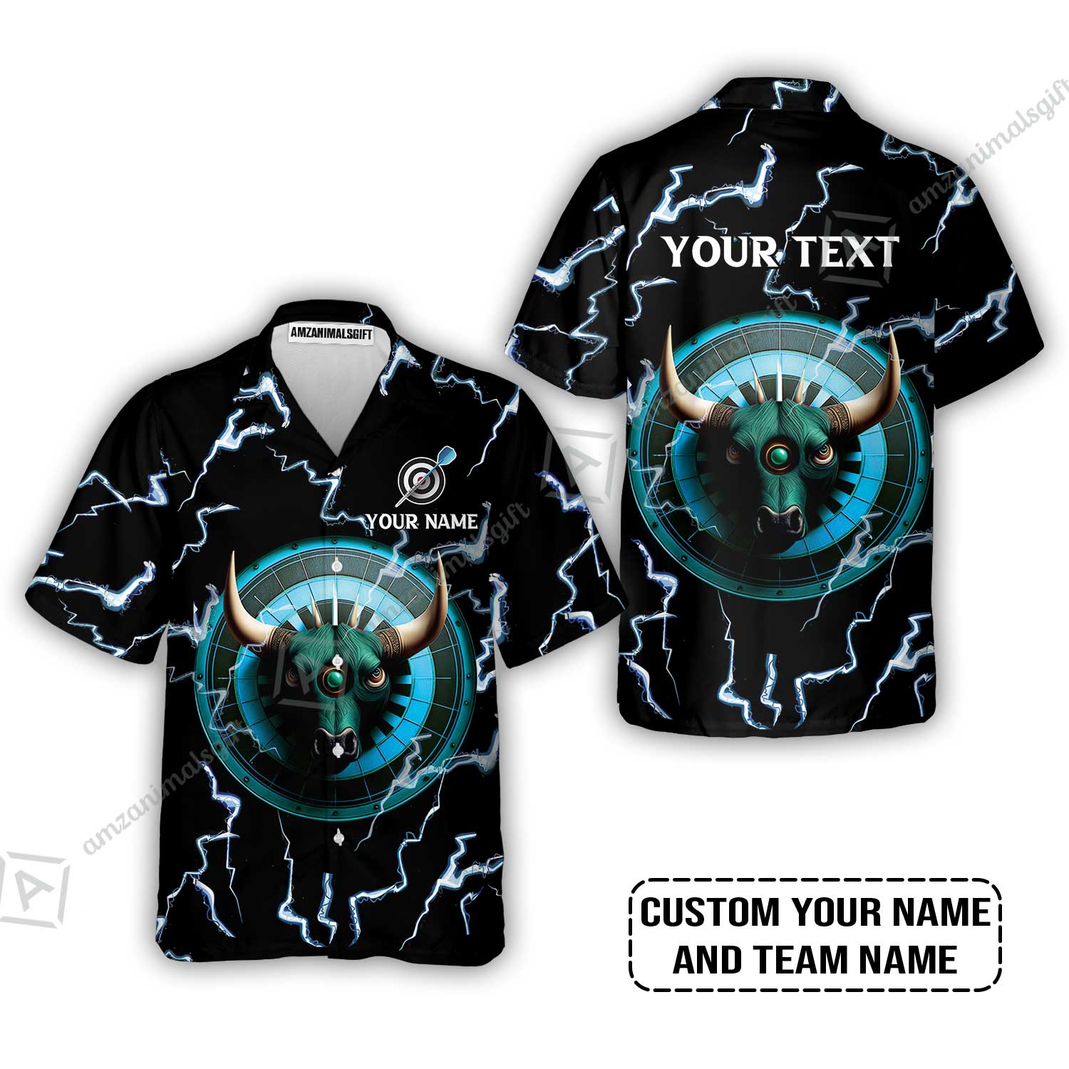 Customized Name & Text Darts Hoodie, Personalized Name Bullseye Dartboard Hoodie - Image 7