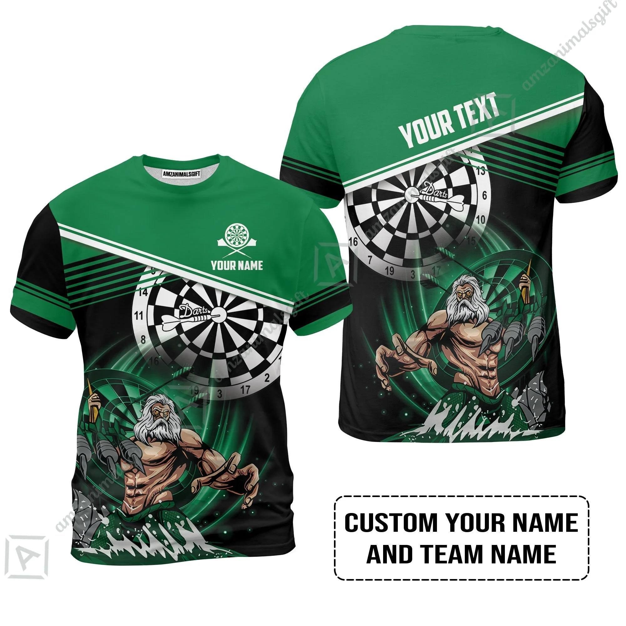 Customized Name & Text Darts Hoodie, Personalized Name Poseidon Darts Hoodie - Image 8