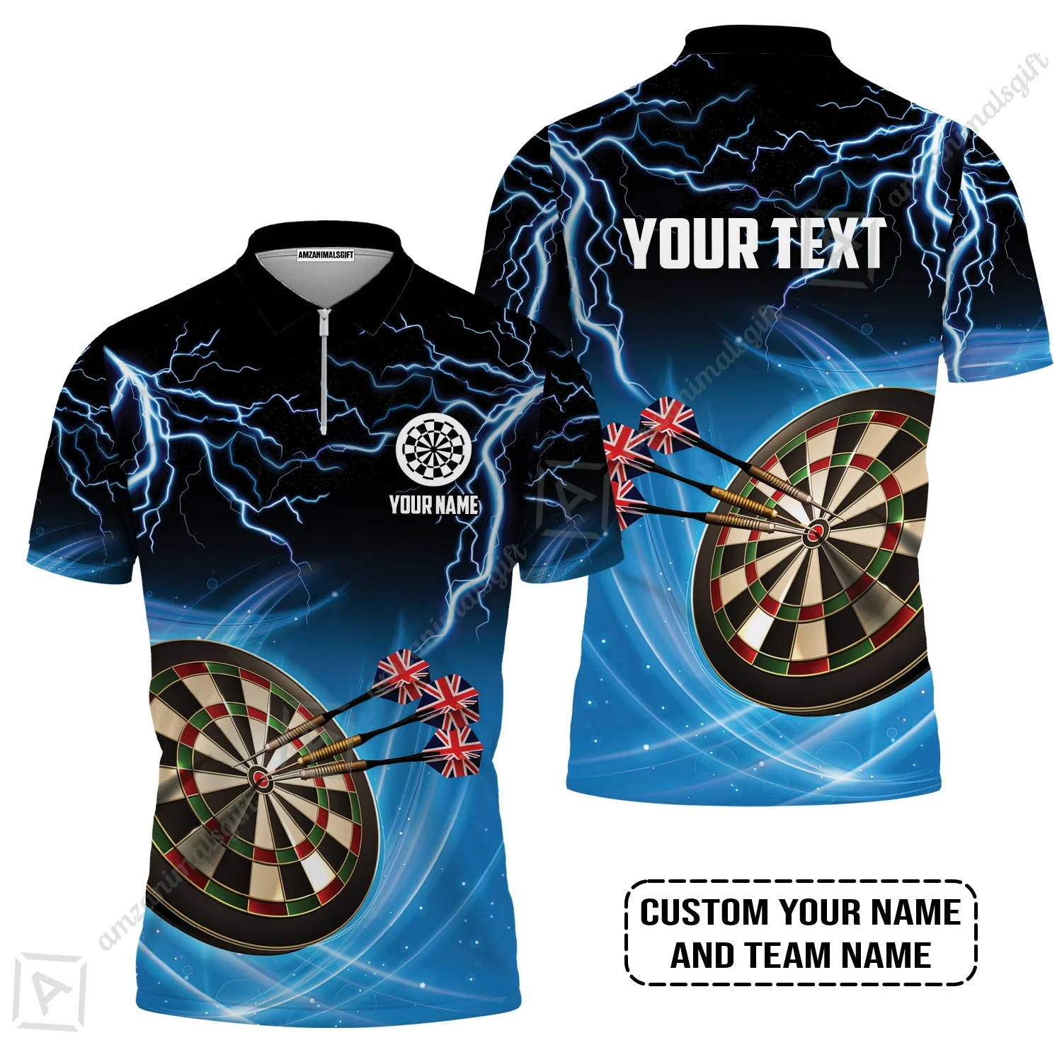 Customized Name & Text Darts Long Polo Shirt, Kingdom of England Darts Personalized Darts Long Polo Shirt - Image 4
