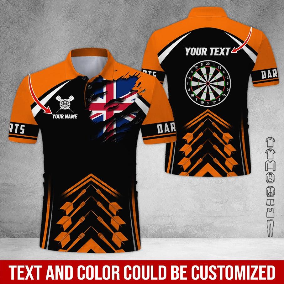 Customized Name & Text Darts Polo Shirt, Australian Flag Personalized Name Darts Team Polo Shirt For Men - Perfect Gift For Darts Lovers, Darts Players - Image 2