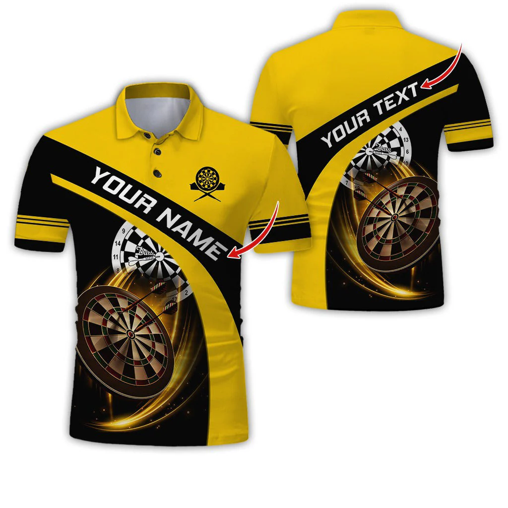 Customized Name & Text Darts Polo Shirt, Dartboard Play Personalized Name Darts Team Polo Shirt For Men - Perfect Gift For Darts Lovers, Darts Players - Image 6