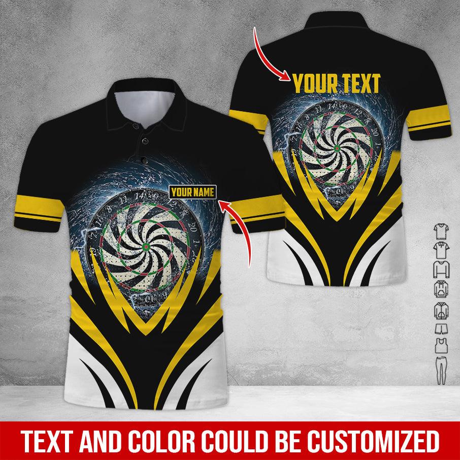 Customized Name & Text Darts Polo Shirt, Darts In Water Personalized Darts Polo Shirt For Men - Perfect Gift For Darts Lovers, Darts Players - Image 4