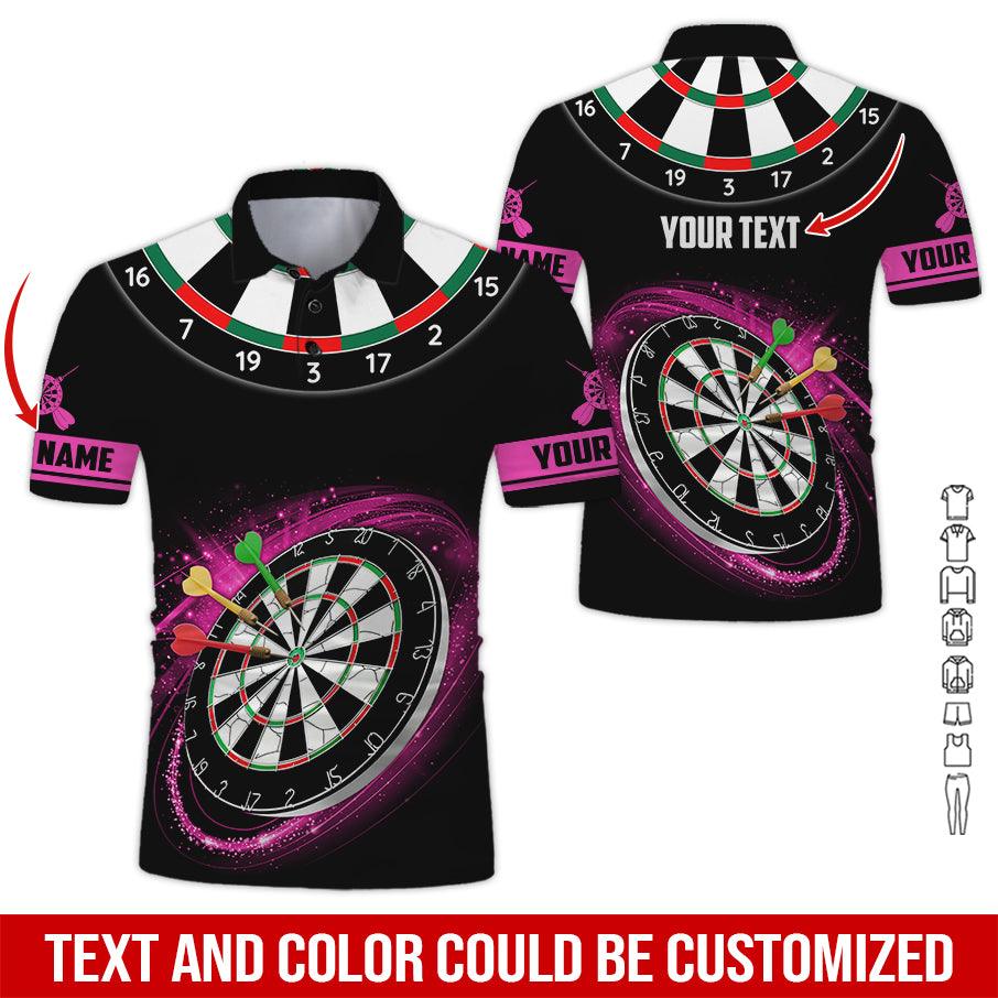 Customized Name & Text Darts Polo Shirt, Darts Personalized Name Darts Polo Shirt For Men - Perfect Gift For Darts Lovers, Darts Players - Image 3