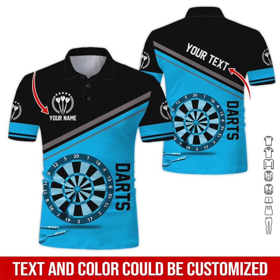 Customized Name & Text Darts Polo Shirt, Darts Personalized Name Polo Shirt For Men - Perfect Gift For Darts Lovers, Darts Players - Image 2