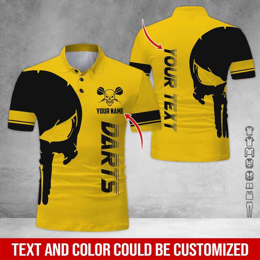 Customized Name & Text Darts Polo Shirt, Darts Skull Personalized Name Darts Polo Shirt For Men - Perfect Gift For Darts Lovers, Darts Players - Image 12