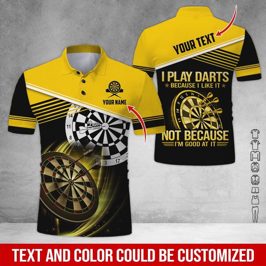 Customized Name & Text Darts Polo Shirt, I Play Darts Because I Like It Personalized Darts Shirt For Men - Perfect Gift For Darts Lovers, Darts Players - Image 12