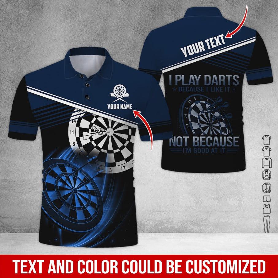 Customized Name & Text Darts Polo Shirt, I Play Darts Because I Like It Personalized Darts Shirt For Men - Perfect Gift For Darts Lovers, Darts Players - Image 5
