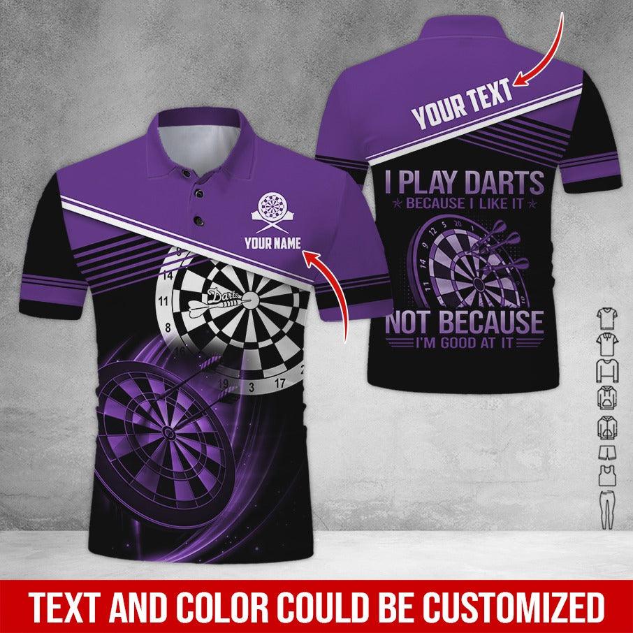 Customized Name & Text Darts Polo Shirt, I Play Darts Because I Like It Personalized Darts Shirt For Men - Perfect Gift For Darts Lovers, Darts Players - Image 8