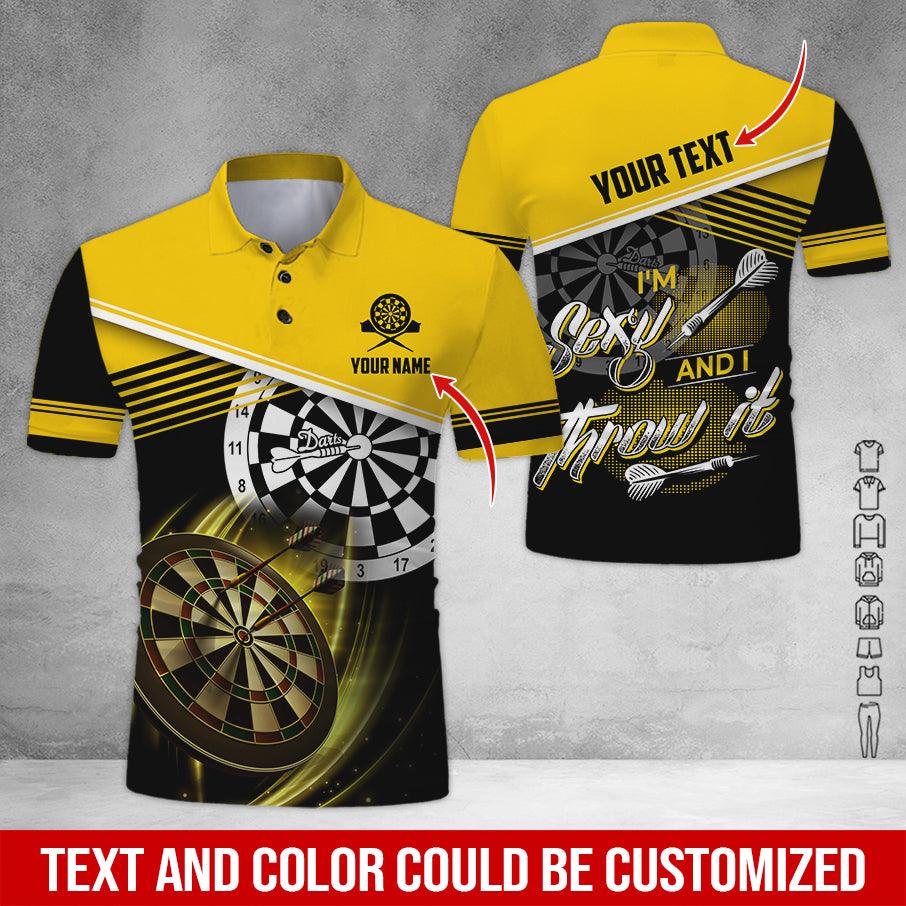 Customized Name & Text Darts Polo Shirt, I'm Sexy And I Throw It Personalized Darts Polo Shirt For Men - Perfect Gift For Darts Lovers, Darts Players - Image 12