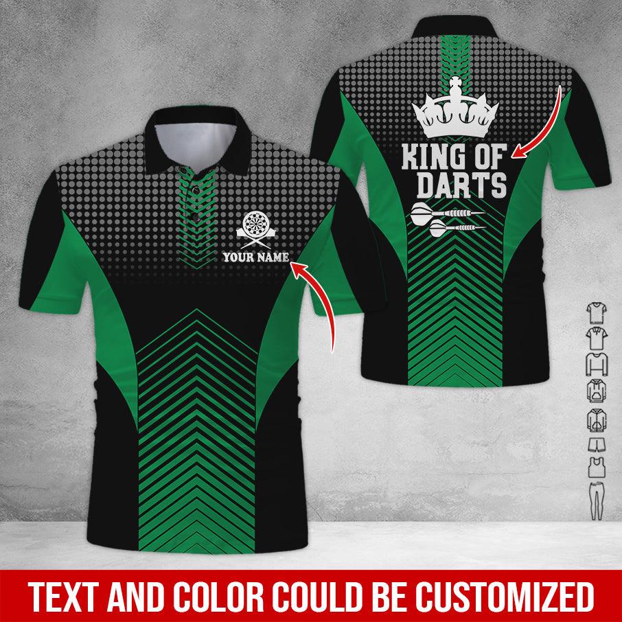 Customized Name & Text Darts Polo Shirt, King Of Darts Personalized Darts Polo Shirt For Men - Perfect Gift For Darts Lovers, Darts Players - Image 3