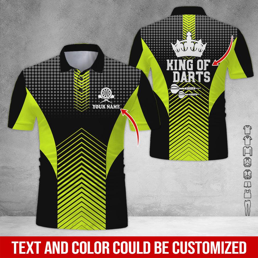 Customized Name & Text Darts Polo Shirt, King Of Darts Personalized Darts Polo Shirt For Men - Perfect Gift For Darts Lovers, Darts Players - Image 4
