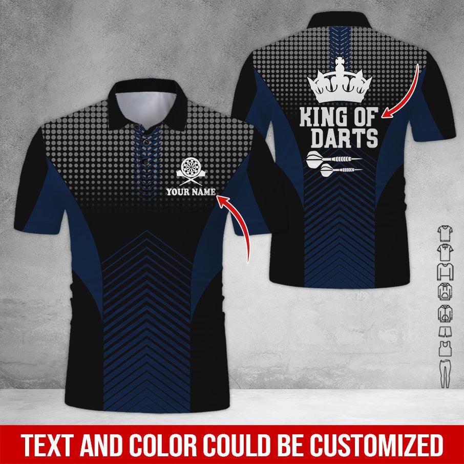 Customized Name & Text Darts Polo Shirt, King Of Darts Personalized Darts Polo Shirt For Men - Perfect Gift For Darts Lovers, Darts Players - Image 5