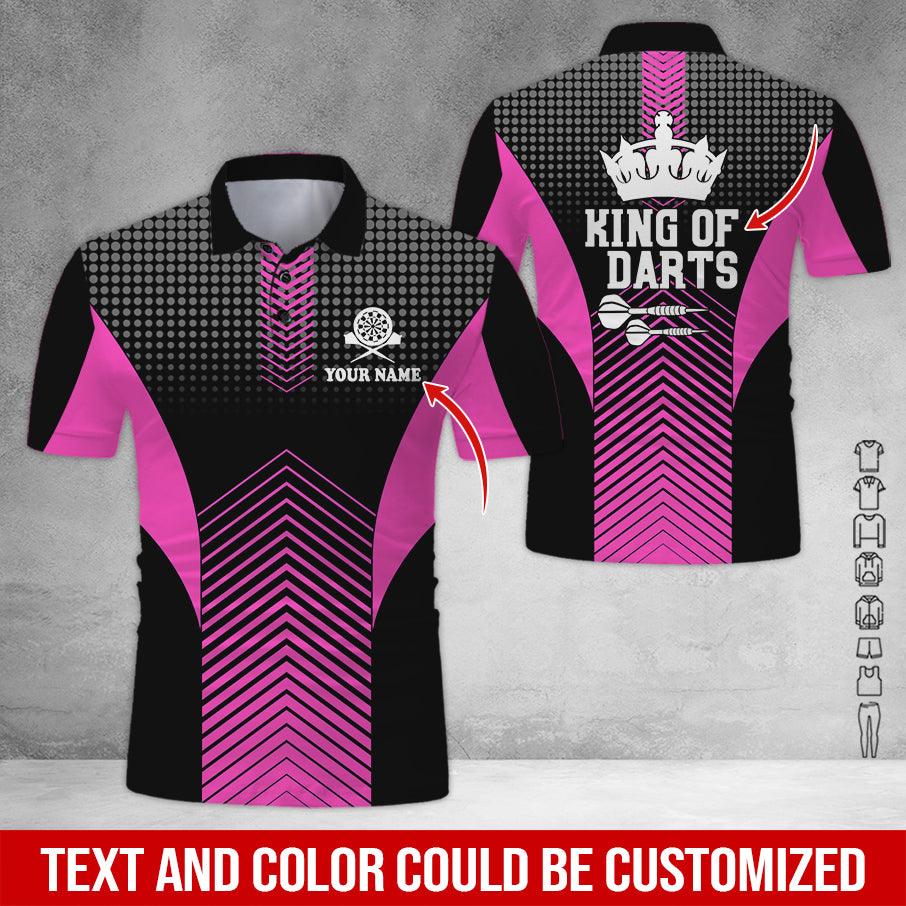 Customized Name & Text Darts Polo Shirt, King Of Darts Personalized Darts Polo Shirt For Men - Perfect Gift For Darts Lovers, Darts Players - Image 6