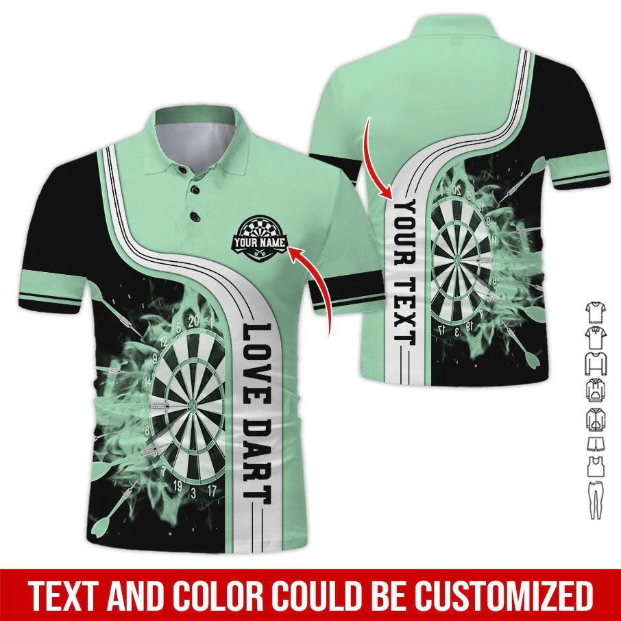 Customized Name & Text Darts Polo Shirt, Love Darts Personalized Name Darts Polo Shirt For Men - Perfect Gift For Darts Lovers, Darts Players - Image 10
