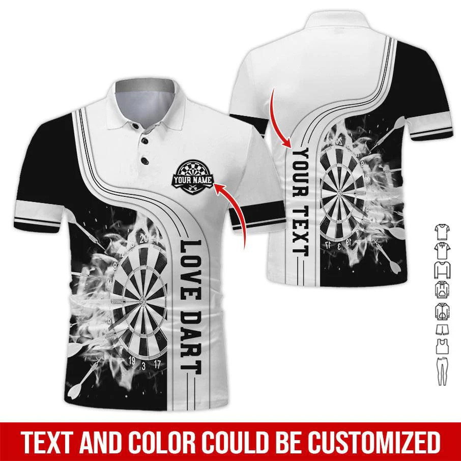Customized Name & Text Darts Polo Shirt, Love Darts Personalized Name Darts Polo Shirt For Men - Perfect Gift For Darts Lovers, Darts Players - Image 11