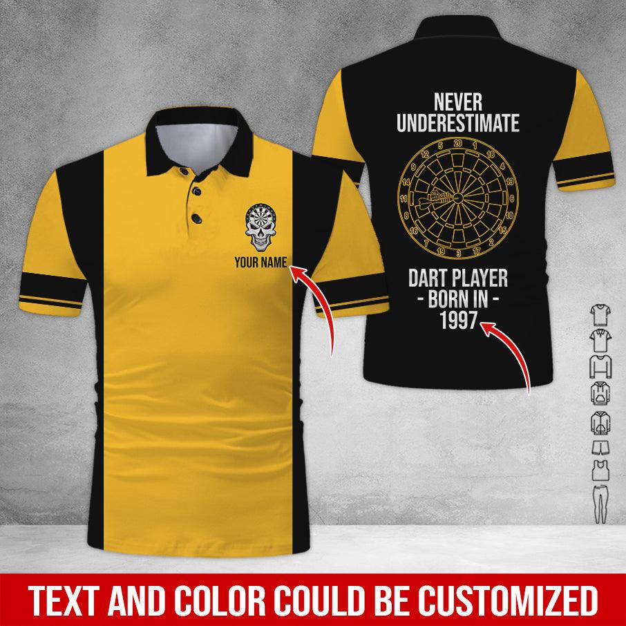 Customized Name & Text Darts Polo Shirt, Personalized Birth Years Darts Uniforms Polo Shirt For Men - Perfect Gift For Darts Lovers, Darts Players - Image 2
