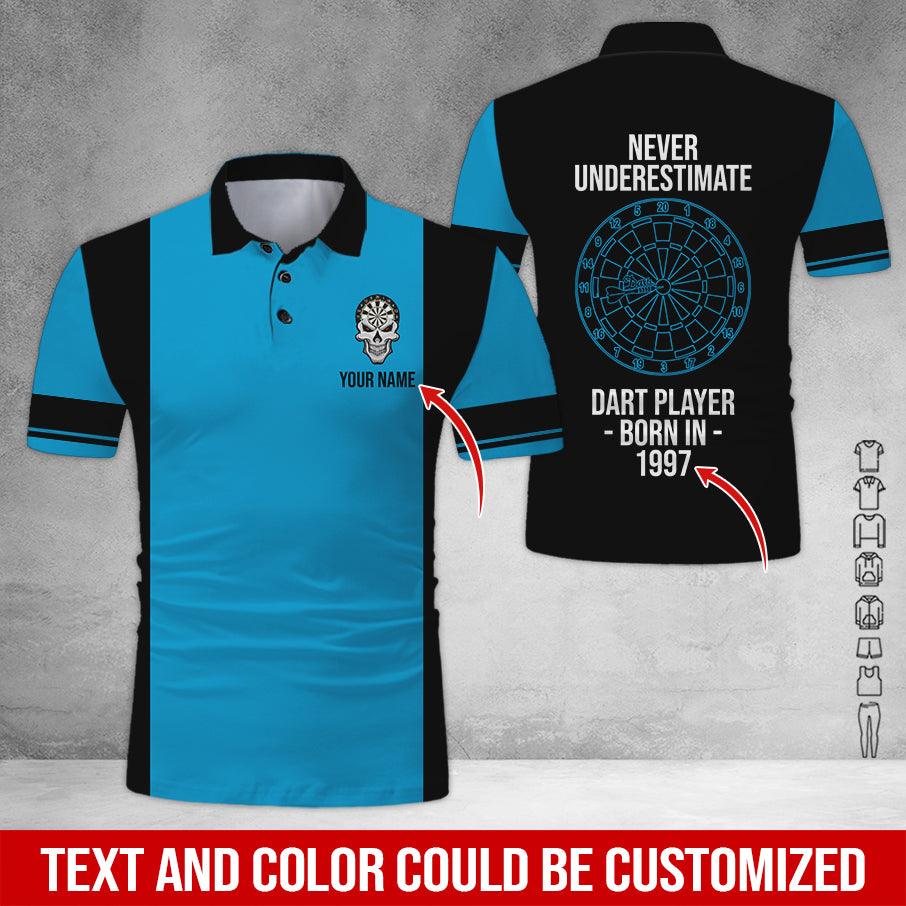 Customized Name & Text Darts Polo Shirt, Personalized Birth Years Darts Uniforms Polo Shirt For Men - Perfect Gift For Darts Lovers, Darts Players - Image 3