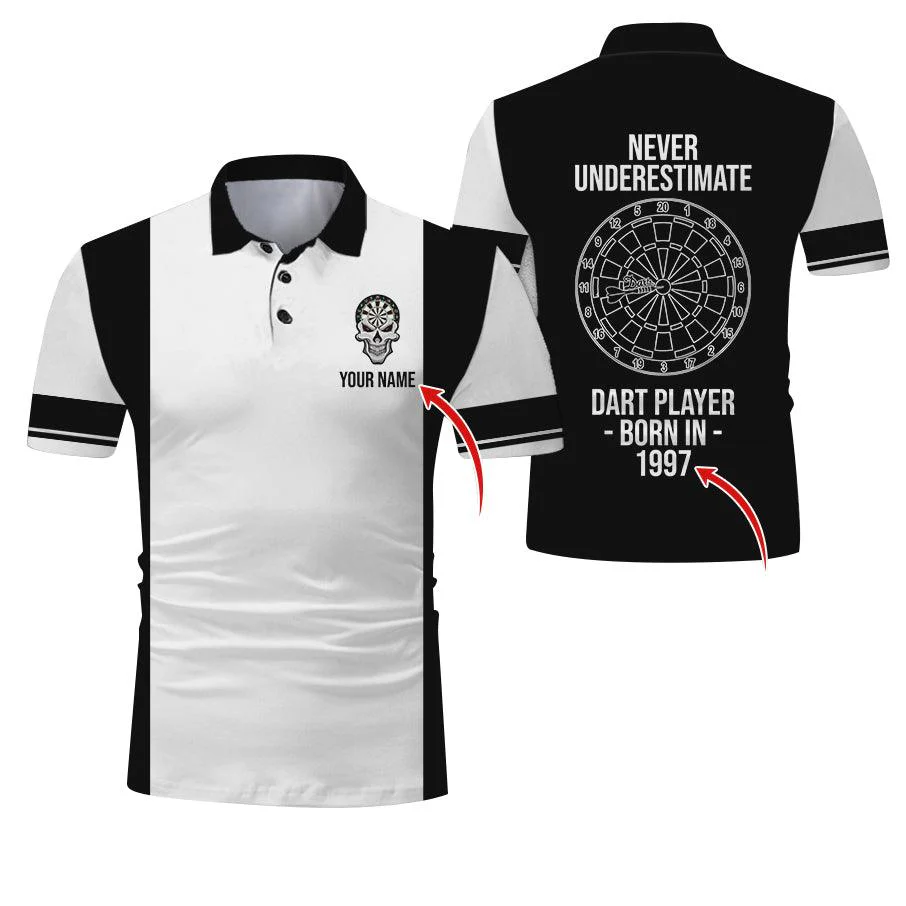 Customized Name & Text Darts Polo Shirt, Personalized Birth Years Darts Uniforms Polo Shirt For Men - Perfect Gift For Darts Lovers, Darts Players - Image 9