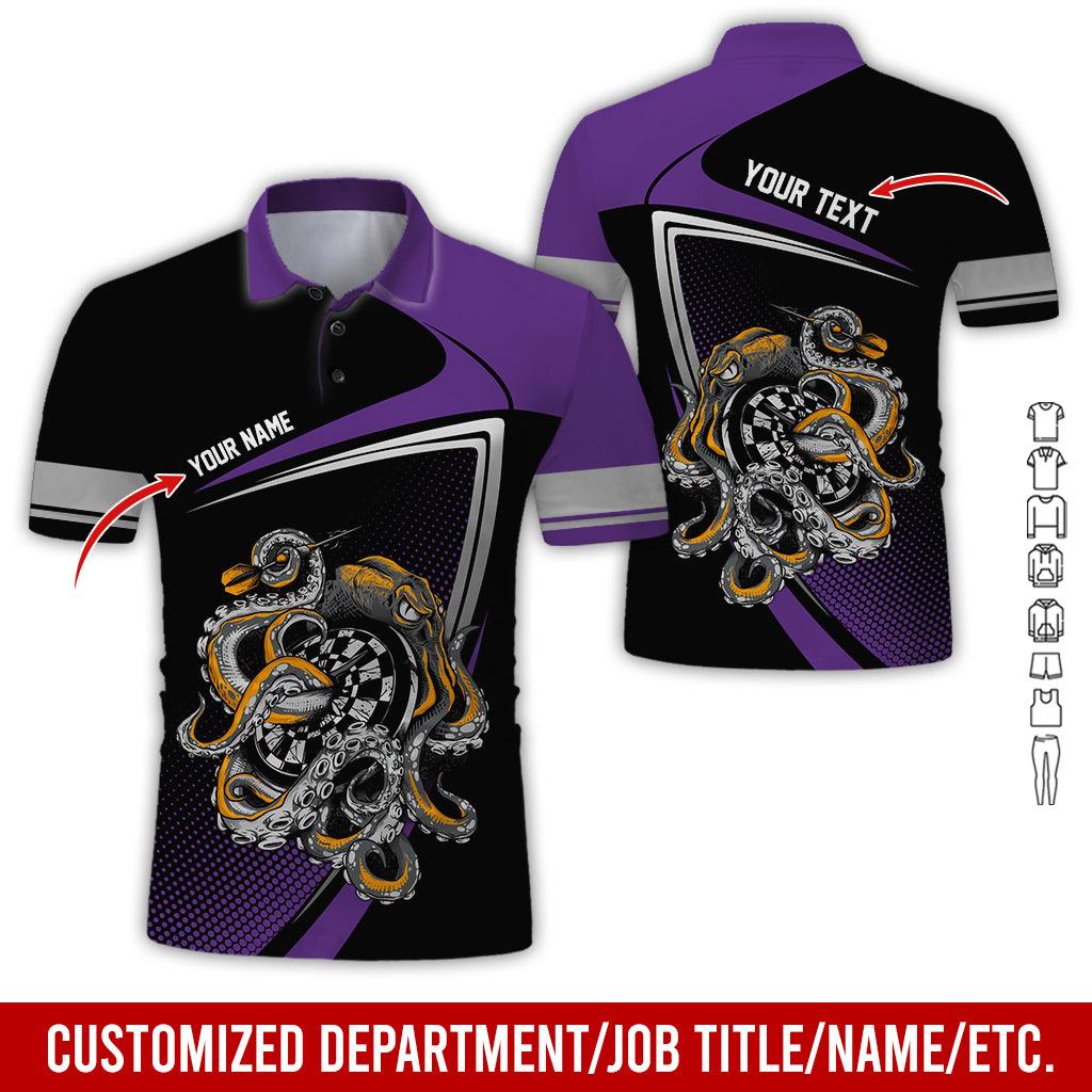 Customized Name & Text Darts Polo Shirt, Personalized Darts And Octopus Uniforms Polo Shirt For Men - Perfect Gift For Darts Lovers, Darts Team Players - Image 12