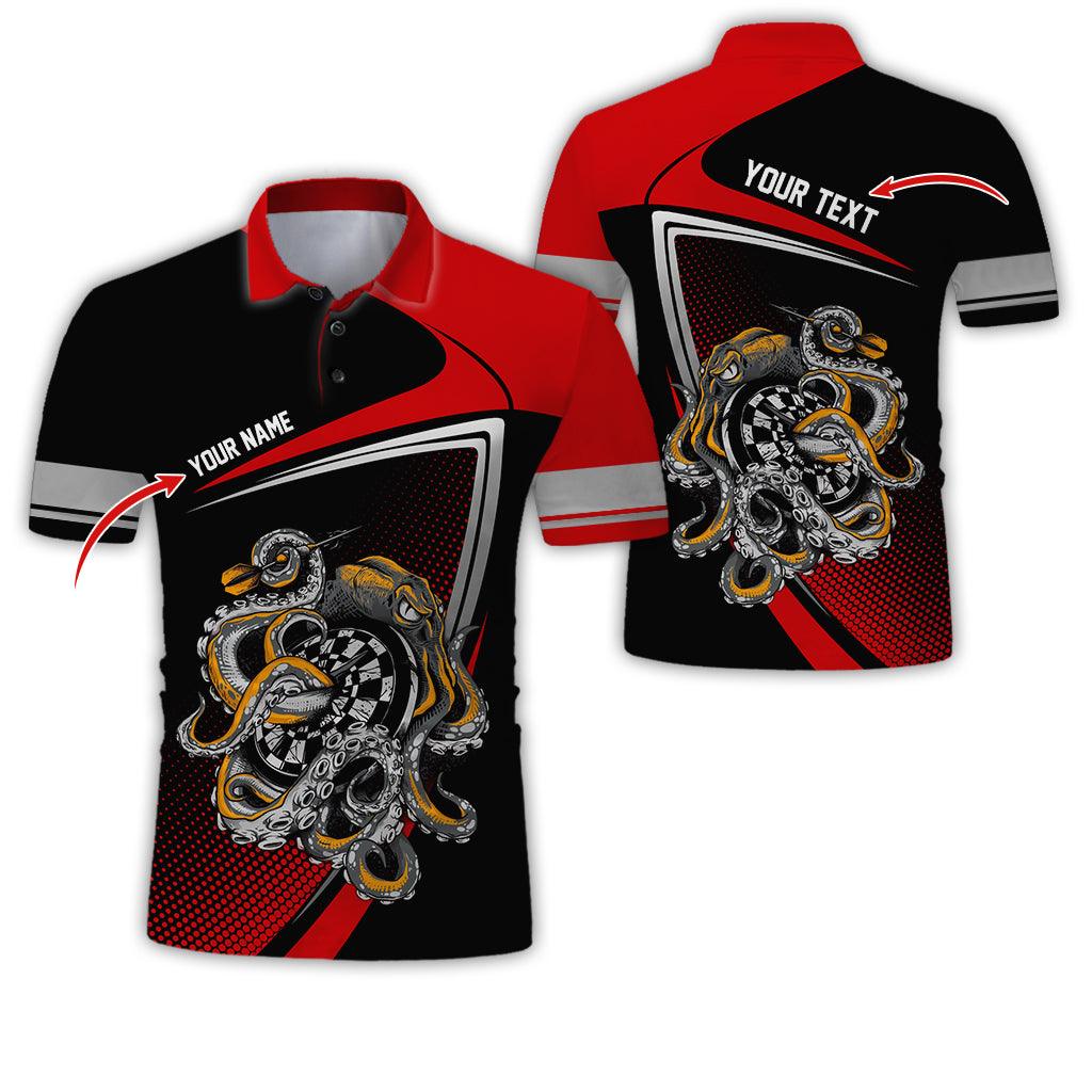 Customized Name & Text Darts Polo Shirt, Personalized Darts And Octopus Uniforms Polo Shirt For Men - Perfect Gift For Darts Lovers, Darts Team Players - Image 13