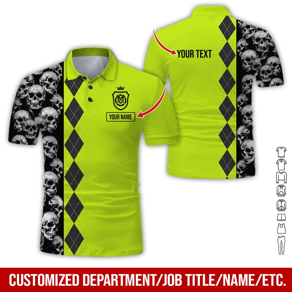 Customized Name & Text Darts Polo Shirt, Personalized Darts And Skull Uniforms Polo Shirt For Men - Perfect Gift For Darts Lovers, Darts Team Players - Image 2