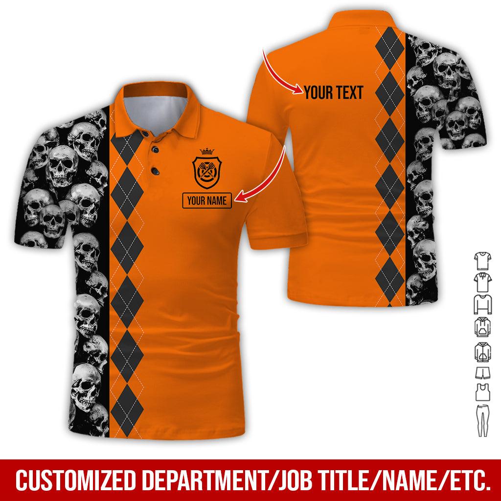 Customized Name & Text Darts Polo Shirt, Personalized Darts And Skull Uniforms Polo Shirt For Men - Perfect Gift For Darts Lovers, Darts Team Players - Image 3