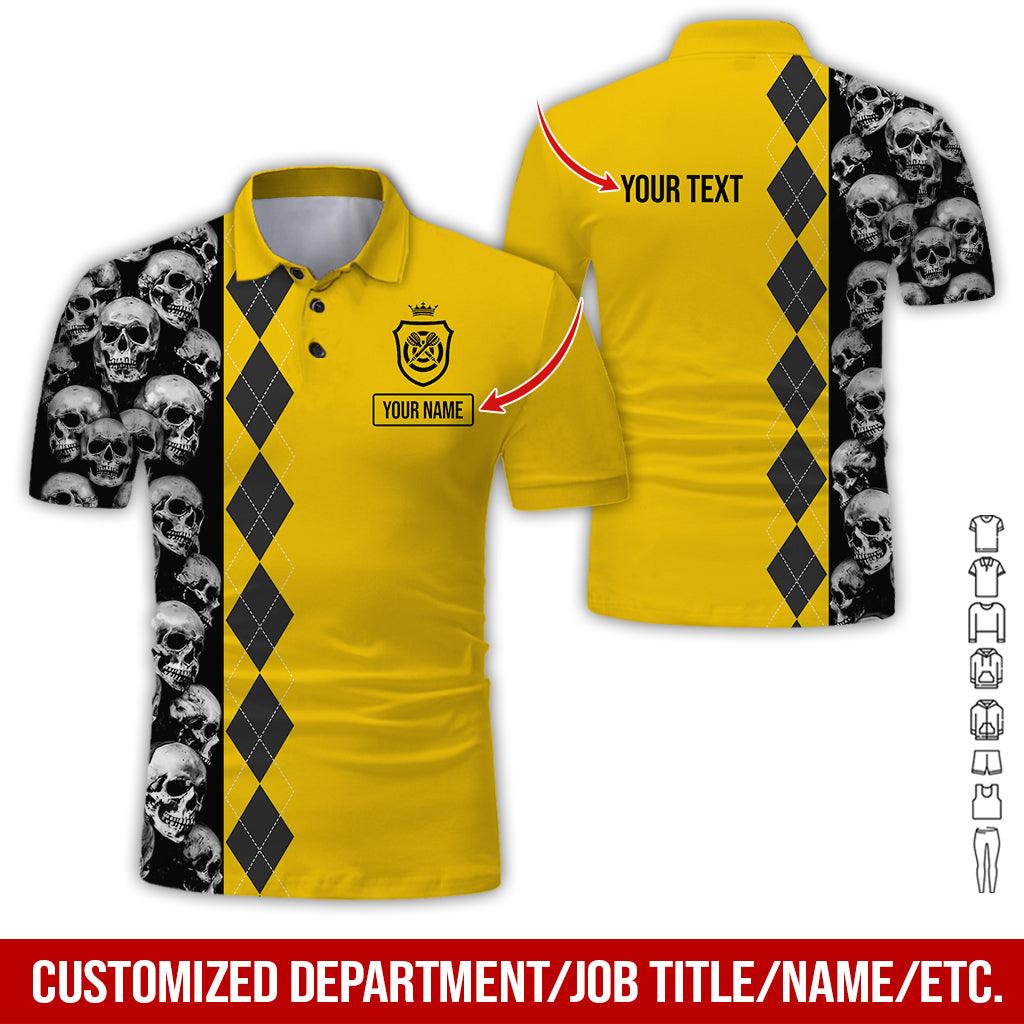 Customized Name & Text Darts Polo Shirt, Personalized Darts And Skull Uniforms Polo Shirt For Men - Perfect Gift For Darts Lovers, Darts Team Players - Image 4