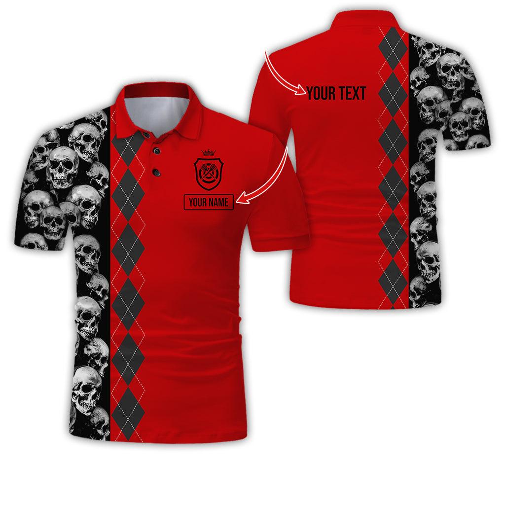 Customized Name & Text Darts Polo Shirt, Personalized Darts And Skull Uniforms Polo Shirt For Men - Perfect Gift For Darts Lovers, Darts Team Players - Image 7