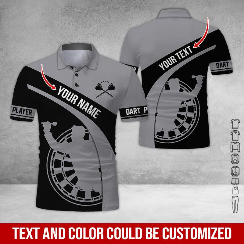 Customized Name & Text Darts Polo Shirt, Personalized Darts Player Polo Shirt For Men - Perfect Gift For Darts Lovers, Darts Team - Image 3