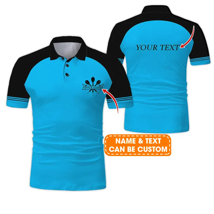 Customized Name & Text Darts Polo Shirt, Personalized Darts Polo Shirt For Darts Team - Perfect Gift For Darts Lovers, Darts Players - Image 2