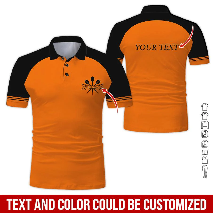 Customized Name & Text Darts Polo Shirt, Personalized Darts Polo Shirt For Darts Team - Perfect Gift For Darts Lovers, Darts Players - Image 5