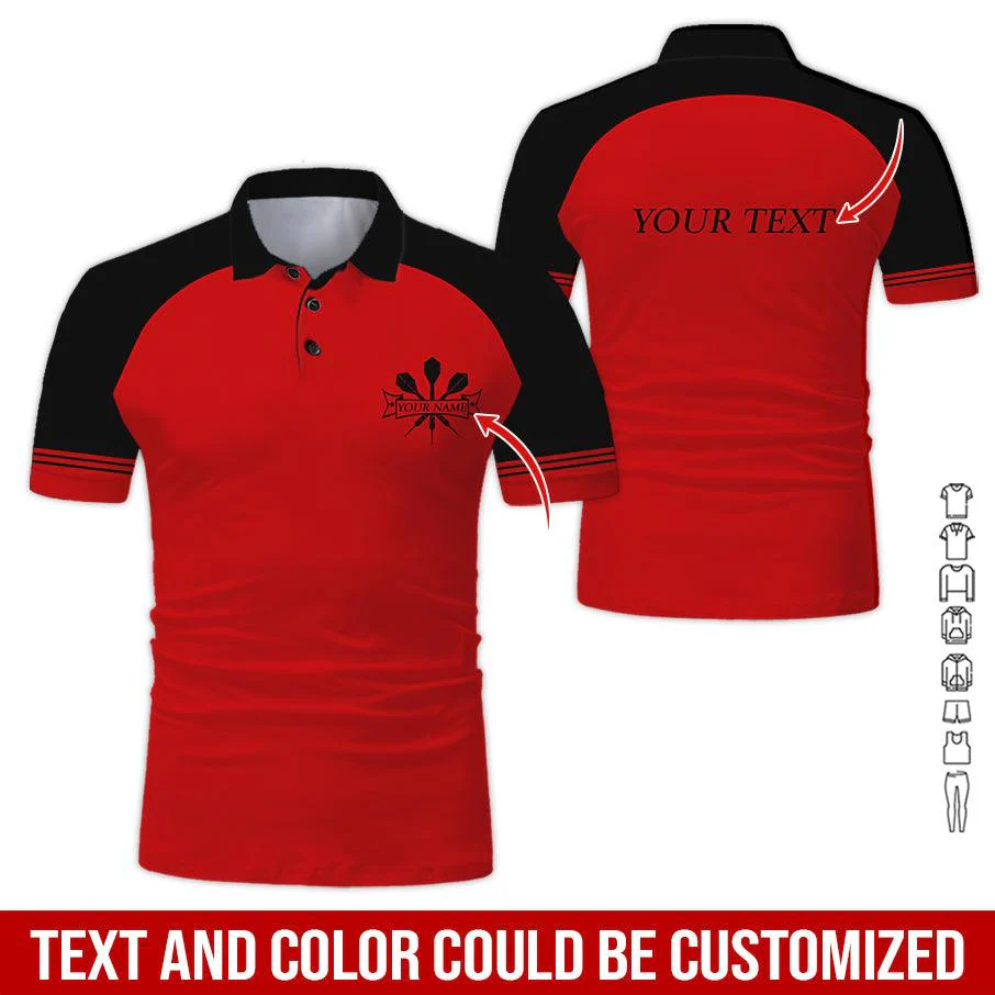 Customized Name & Text Darts Polo Shirt, Personalized Darts Polo Shirt For Darts Team - Perfect Gift For Darts Lovers, Darts Players - Image 6