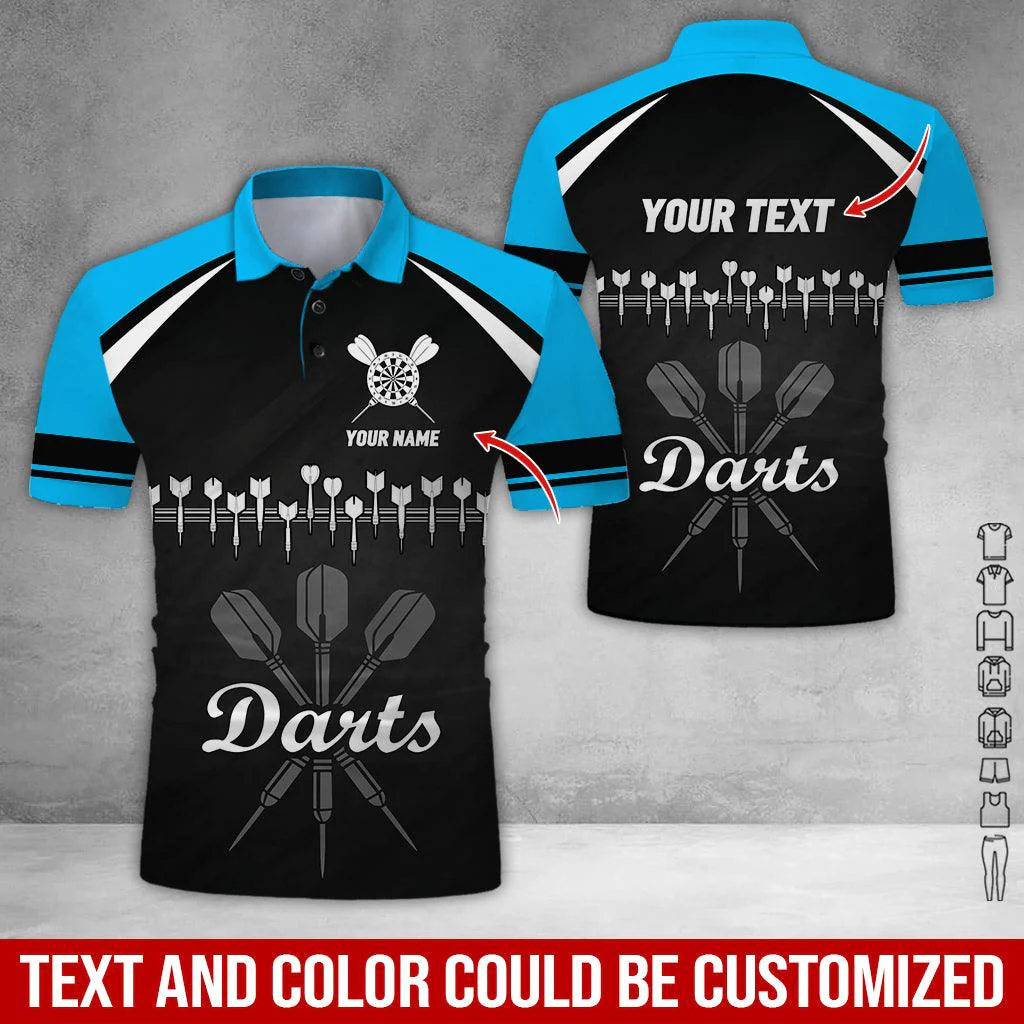 Customized Name & Text Darts Polo Shirt, Personalized Darts Team Uniforms Polo Shirt For Men - Perfect Gift For Darts Lovers, Darts Team Players - Image 5