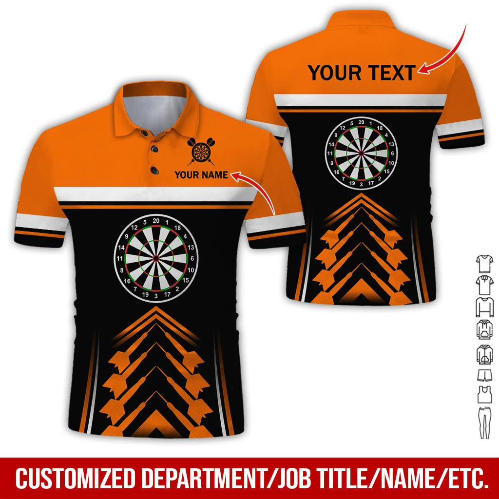 Customized Name & Text Darts Polo Shirt, Personalized Darts Uniforms Polo Shirt For Men - Perfect Gift For Darts Lovers, Darts Players - Image 2